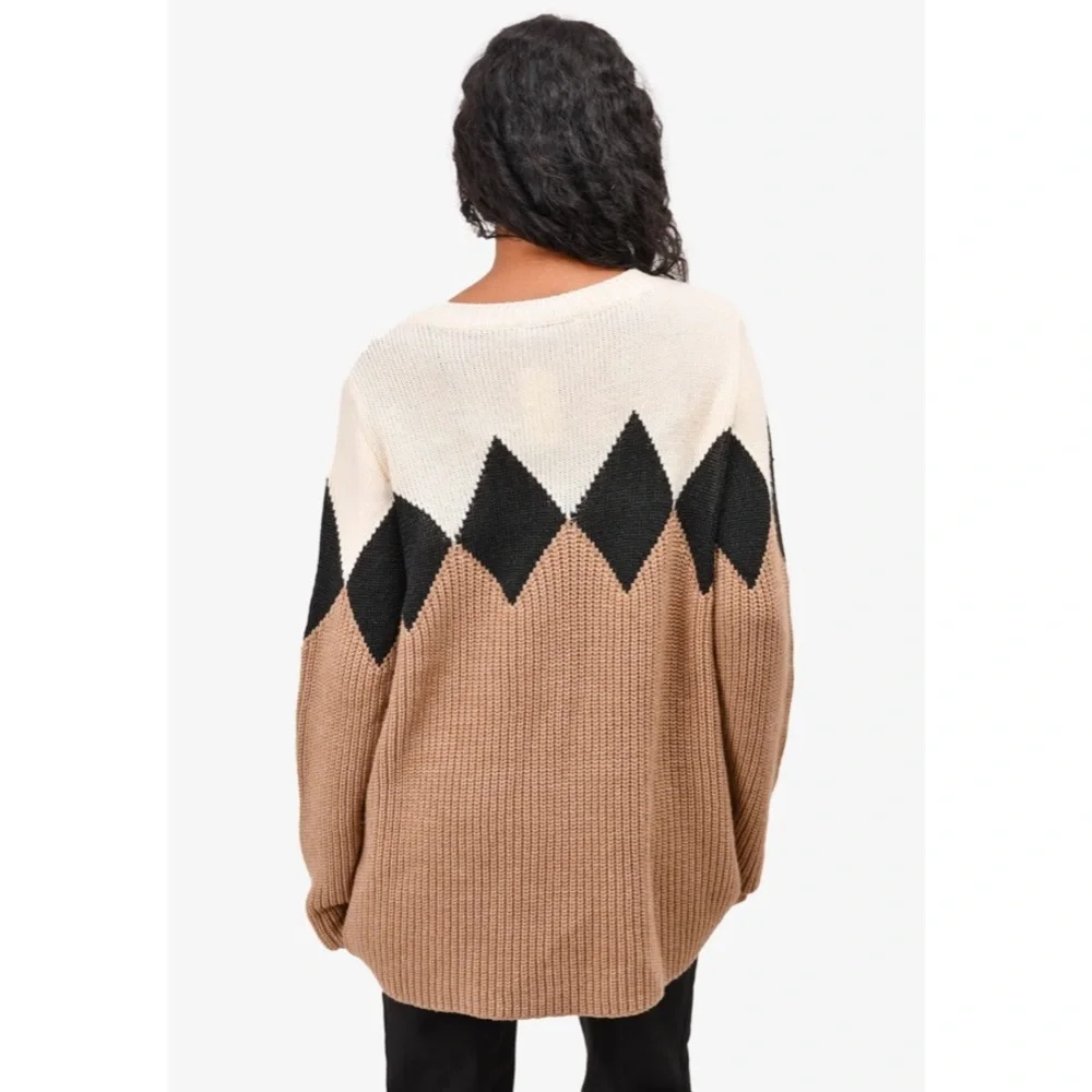 Sandro Argyle Wool Crewneck Sweater - Picture 2 of 13